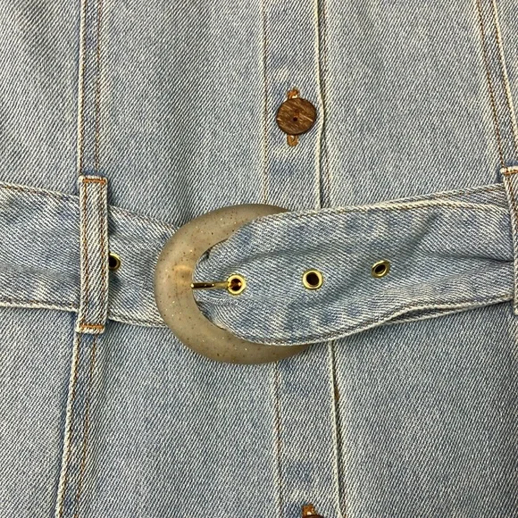 Nanushka Denim Mora Wash 80’s Style Belted Dress Women’s size M - Picture 3 of 14
